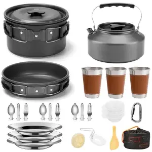 Camping Cookware Mess Kit,  Outdoor Cooking