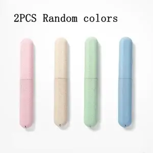 2 Pcs/Set Travel Portable Breathable Toothbrush Protective Case