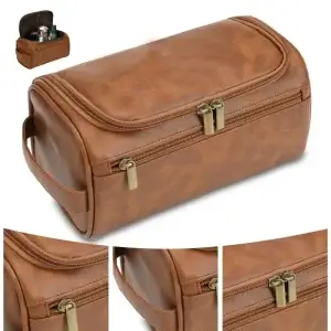 Leather Toiletry Bag for Men