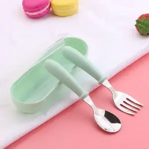 3pcs   Stainless Steel Kids Cutlery Portable